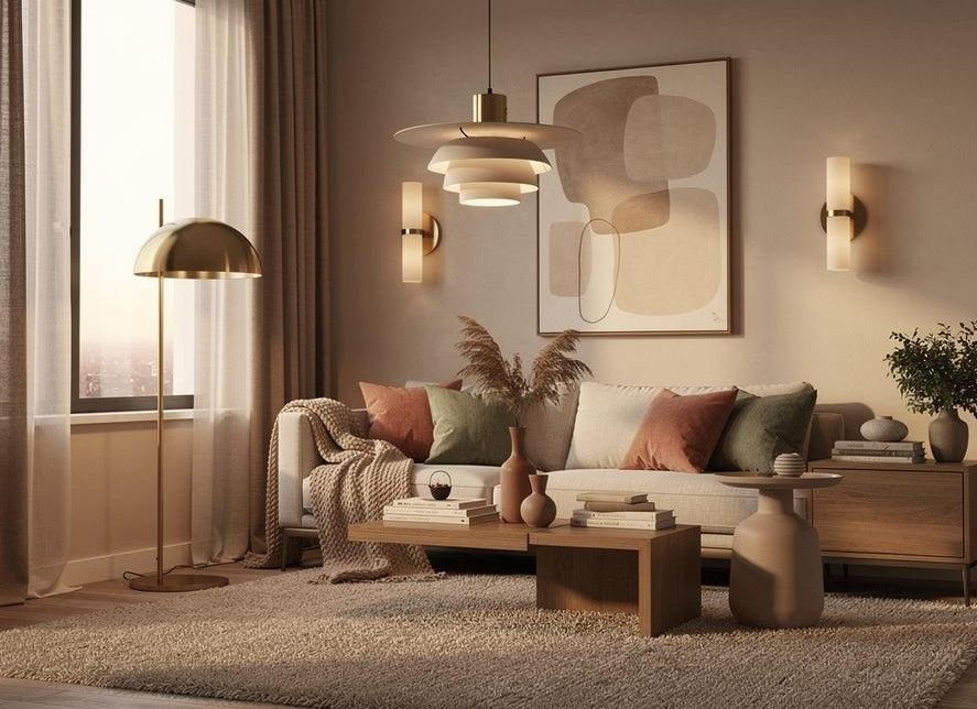 Ambient task and accent lighting in interior design