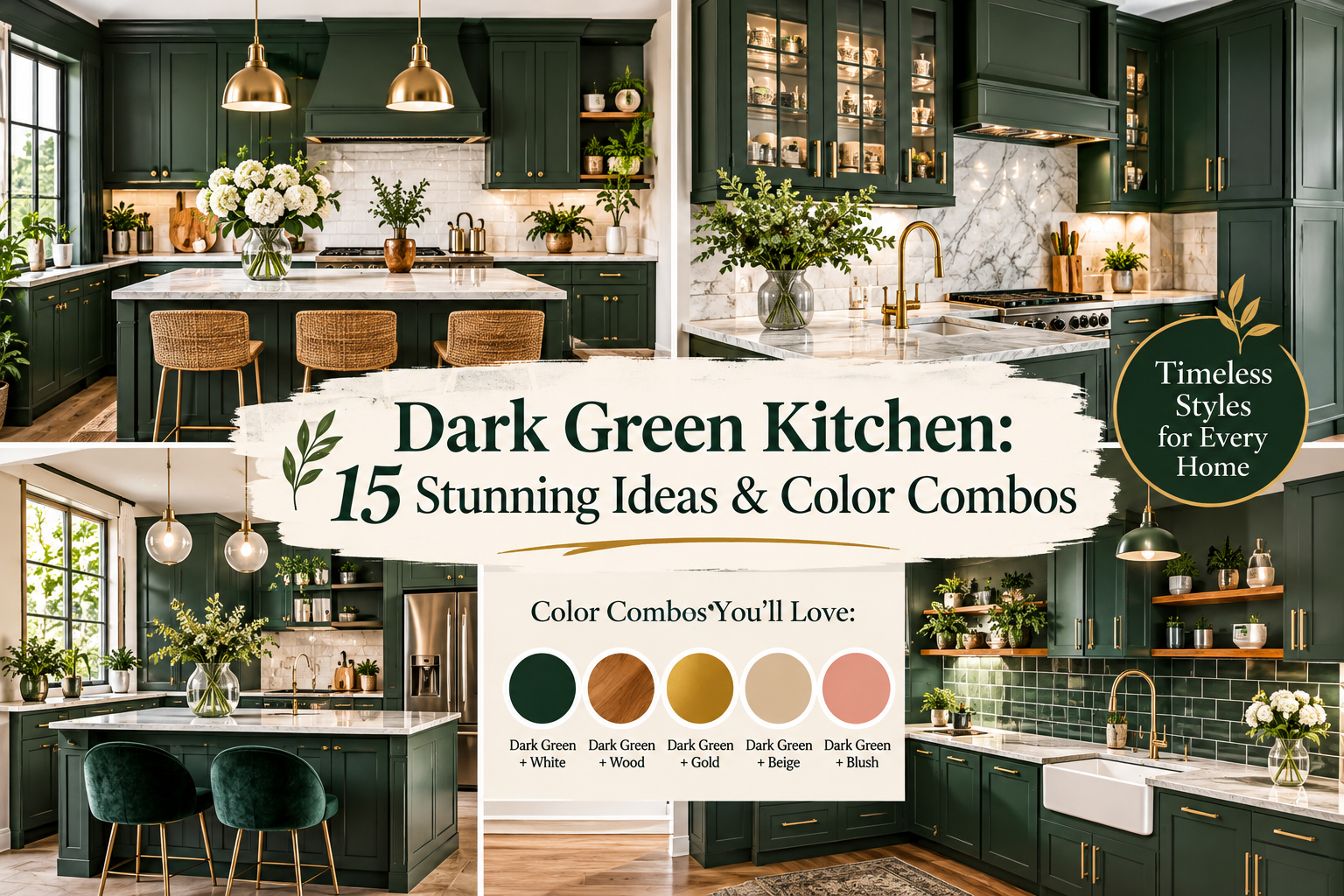 Dark Green Kitchen: 15 Stunning Ideas & Color Combos