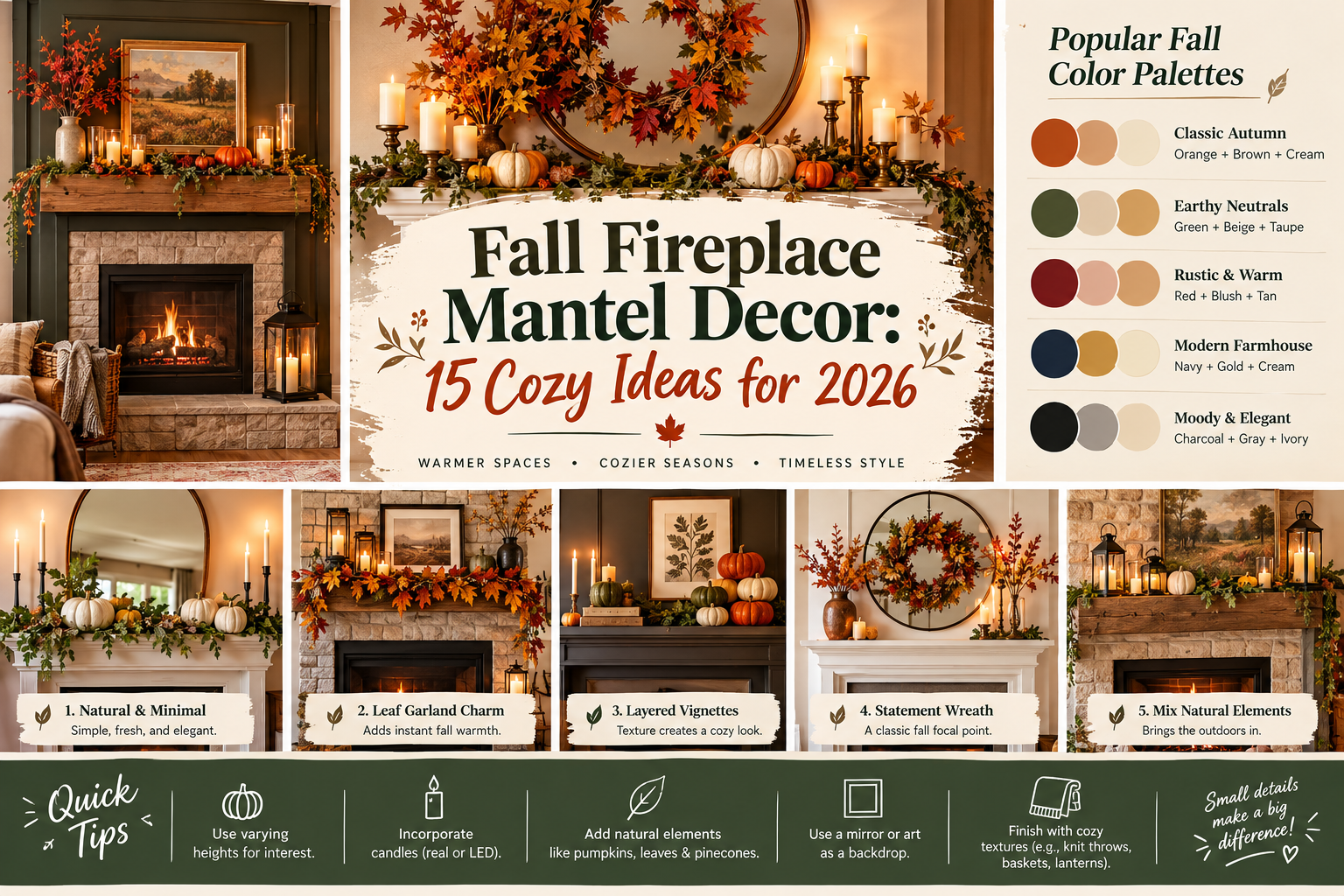 Fall Fireplace Mantel Decor: 15 Cozy Ideas for 2026