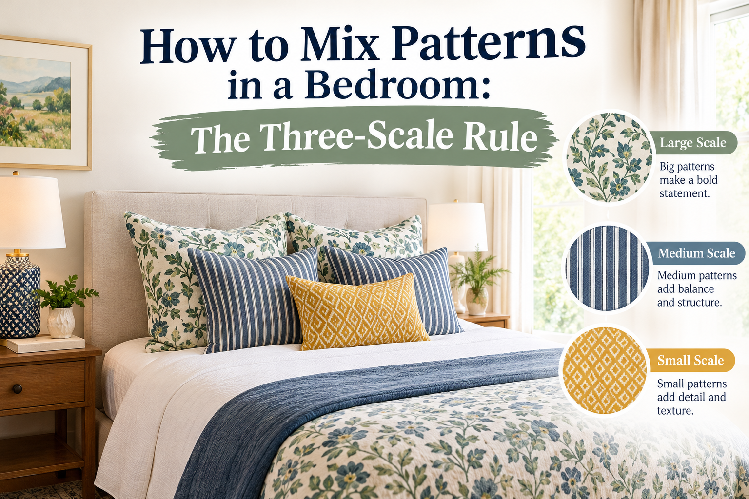 how to mix patterns bedroom