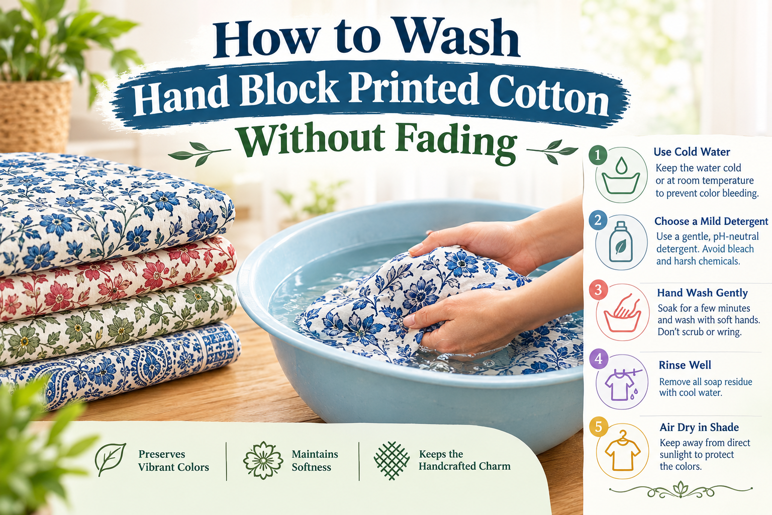 how to wash block printed cotton