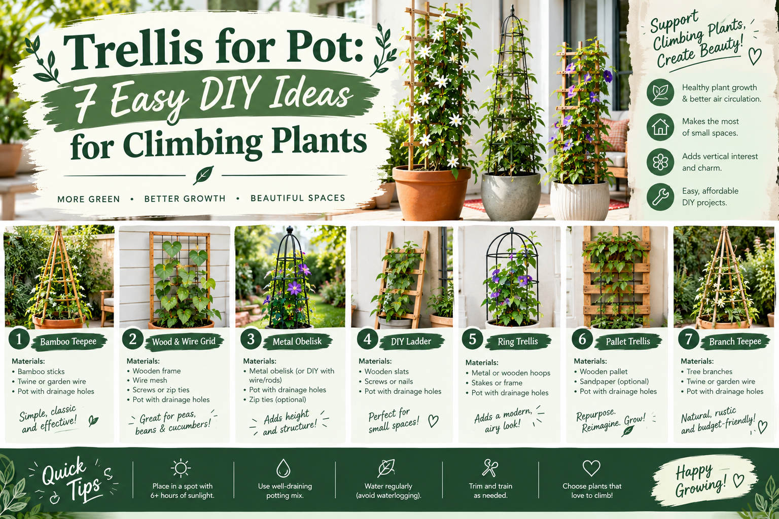 Trellis for Pot: 7 Easy DIY Ideas for Climbing Plants